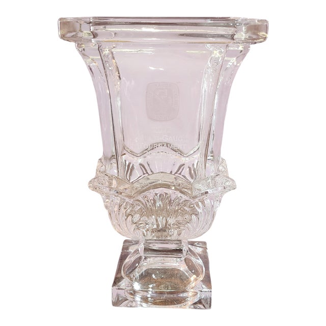 Vintage Godinger Glass Co Shannon Deco Crystal Glass Trophy Vase, Ireland 21st Century For Sale