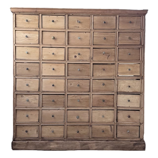 Pine Workshop Cabinet with Drawers, 1950s For Sale