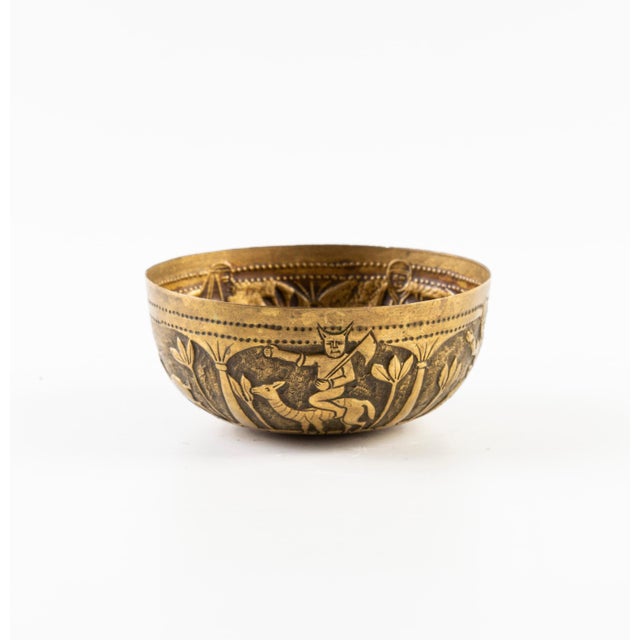 Metal Vintage Brass Bowl, South Eastern Asia, Early 20th Century For Sale - Image 7 of 9