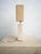 Beige Travertine Table Lamp with Rectangular Lampshade, 1970s For Sale - Image 8 of 10