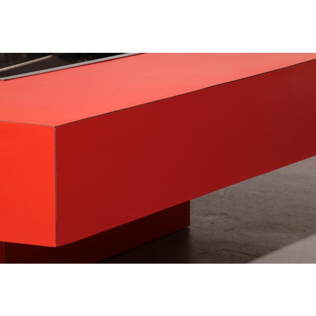 Large Square Coffee Table with Bar, 1970 For Sale - Image 4 of 11