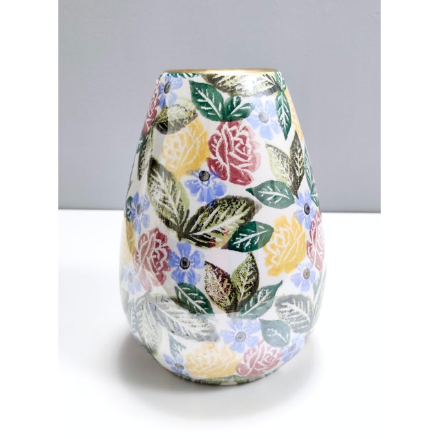 Vintage Painted Porcelain Flower Vase from Bassano, 1960s For Sale - Image 11 of 11