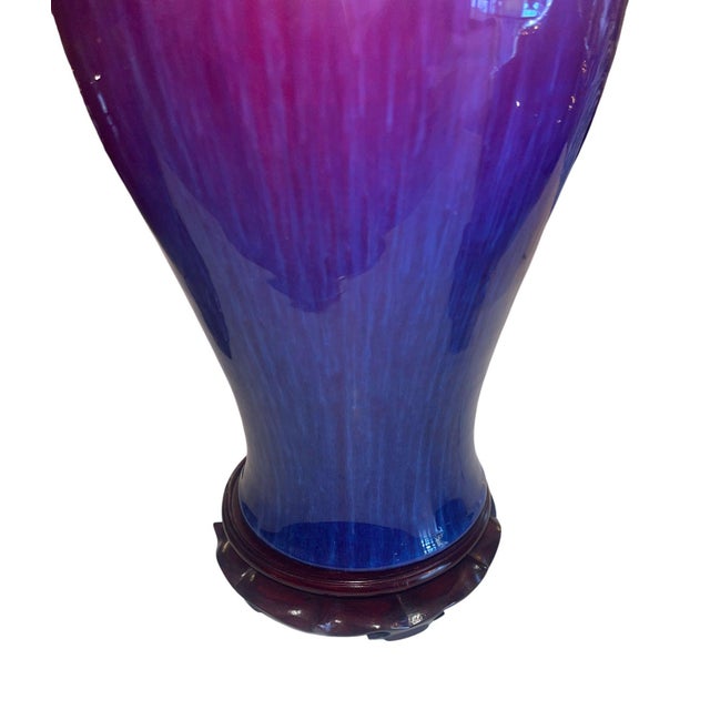 20th Century Set of Three Chinese Flambé Glazed Porcelain Vases For Sale In Los Angeles - Image 6 of 12