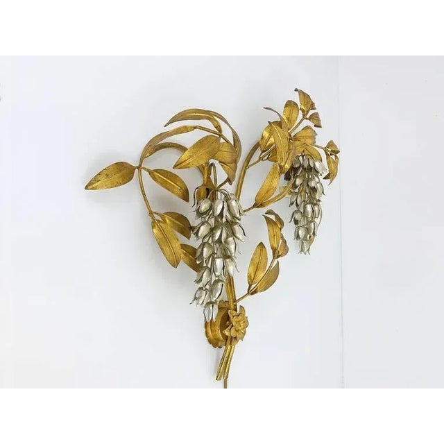 A very unique and big german palm tree sconce from the 1970s, designed by hans kögl/germany. (koegl) a beautiful wall...