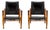 Vintage Safari Lounge Chairs in Black Leather by Kaare Klint for Rud Rasmussen, 1960s, Set of 2 For Sale
