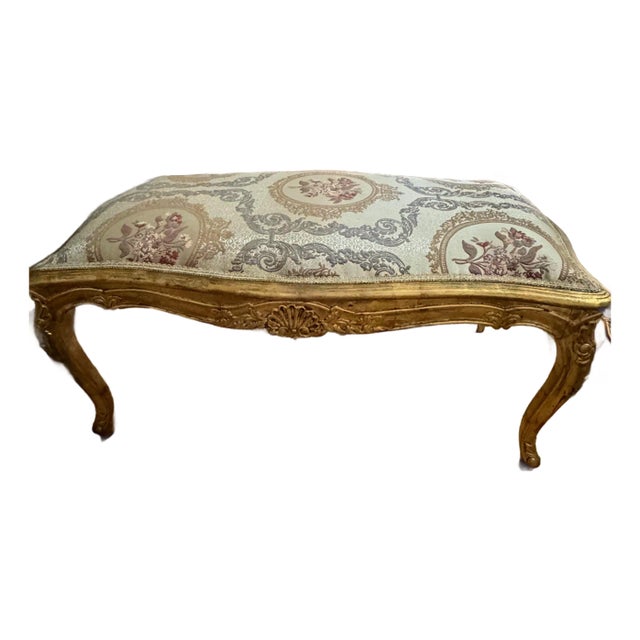 Bench French Style With Gold Leaf Details For Sale