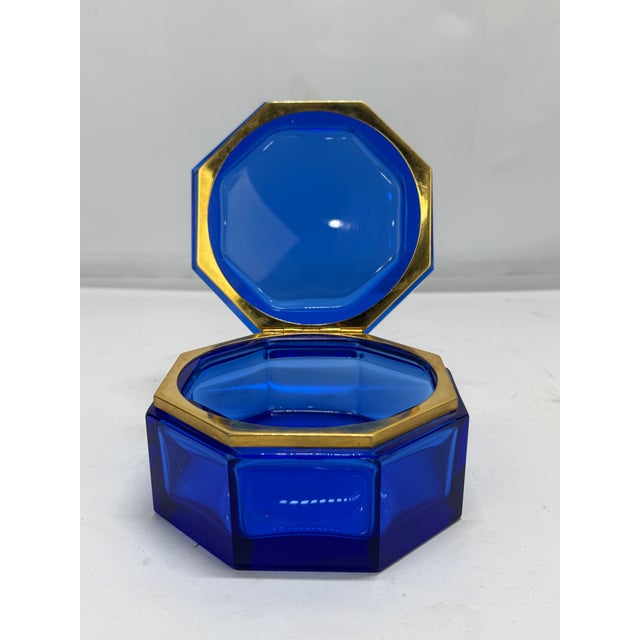 Late 20th Century Murano or French Cobalt-Blue Octagonal Glass Casket, Ca. 1960–1980 For Sale - Image 5 of 8