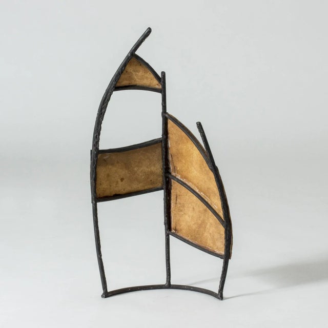 Leather and Metal Sculpture by Fred Leyman For Sale - Image 3 of 6
