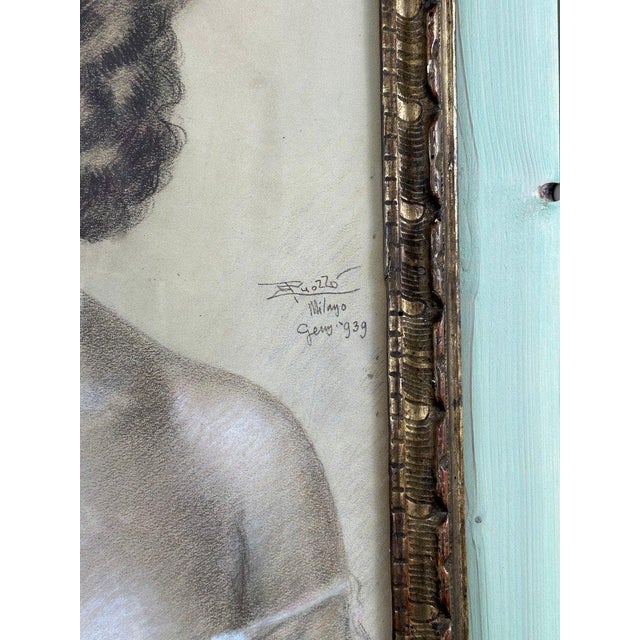 1930s Female Portrait, 1939, Pastel on Paper, Framed For Sale - Image 5 of 7