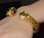 Late 20th Century Vintage Fope Flex’it Natural 5.20ct Diamond Sapphire Emerald 18k Gold Open Cuff Bracelet For Sale - Image 5 of 14