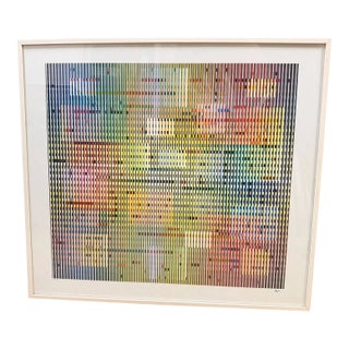 Yaacov Agam Optical Art Typograph Serigraph Limited 53/200 For Sale