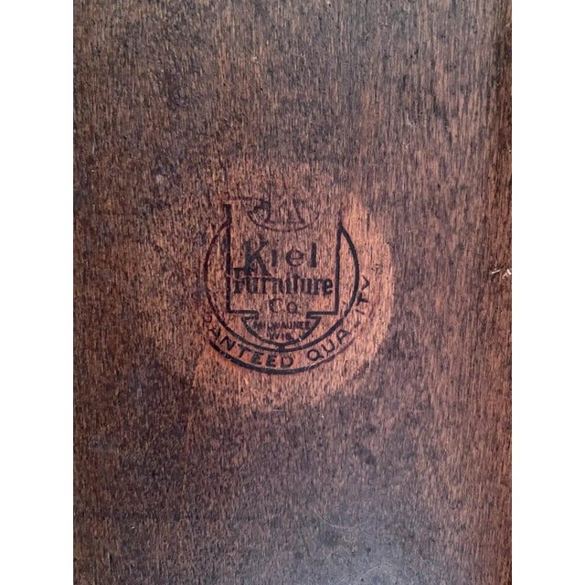 Kiel Furniture Long Mahogany Library Table With Medallion and Pillar Carvings For Sale - Image 9 of 12