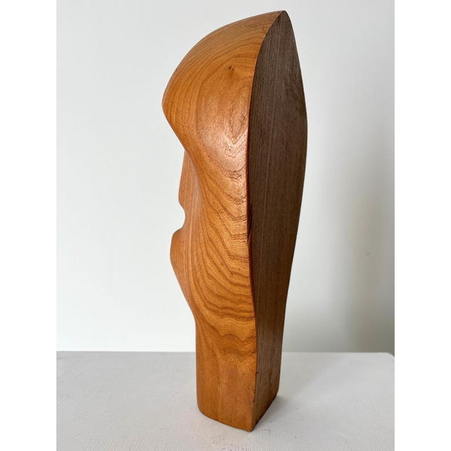 Modernist Abstract Bust Sculpture in Wood, Britain, Mid-20th Century For Sale - Image 6 of 9