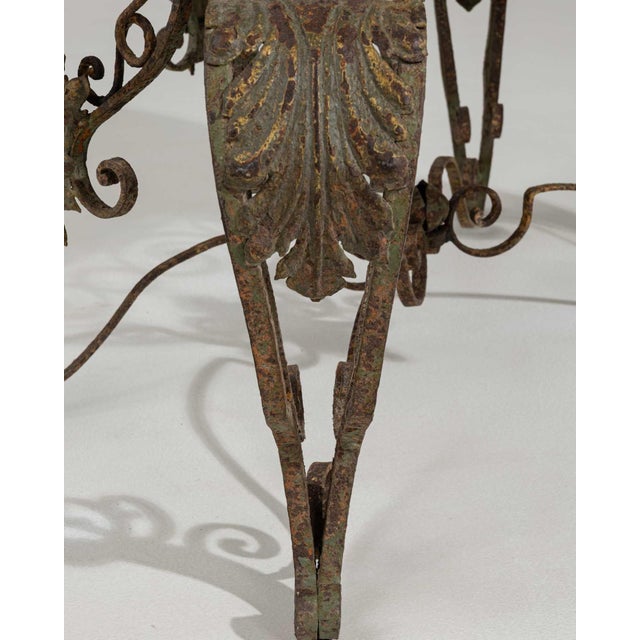 1960-1969 Italy Aged Wrought Iron Marble-Top Wrought Iron Console For Sale In Greensboro - Image 6 of 10
