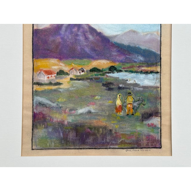 Mid 20th C. Original Artisan Pastel on Paper - Patagonia From the Valley For Sale - Image 10 of 10