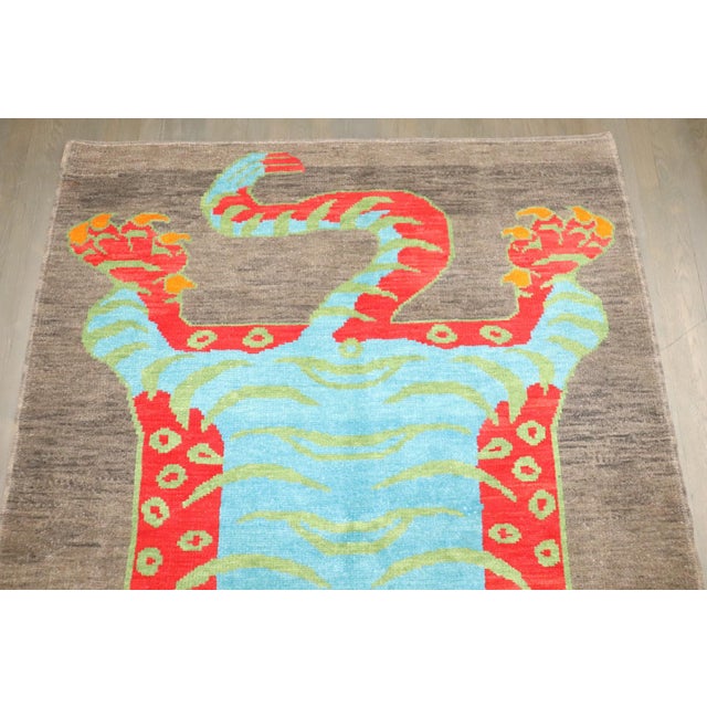 Contemporary Flayed Turkish Tiger Rug - 5'1" x 6'8" For Sale - Image 4 of 7