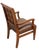 2000 - 2009 Traditional Wood Accent Armchair With Striped Upholstered Back and Nailhead Trim For Sale - Image 5 of 6