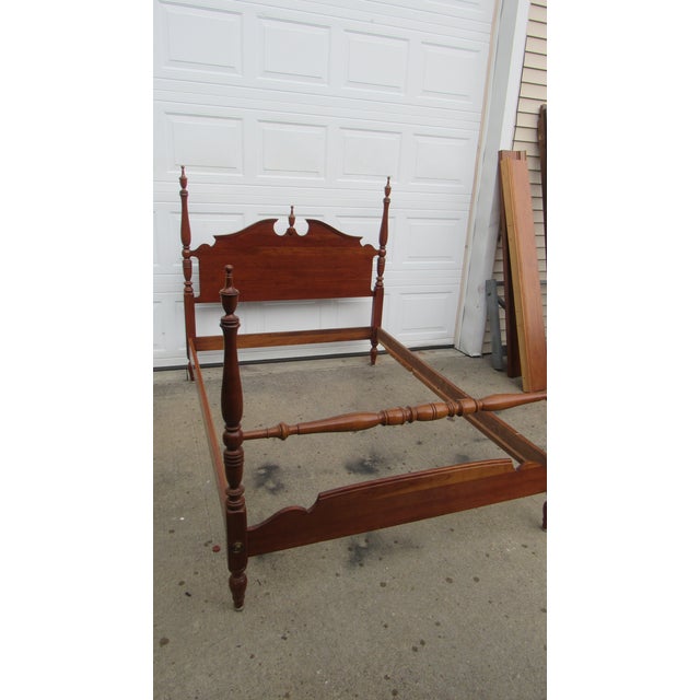 Ethan Allen 1980s Ethan Allen Cherry Full Double Poster Bed For Sale - Image 4 of 6