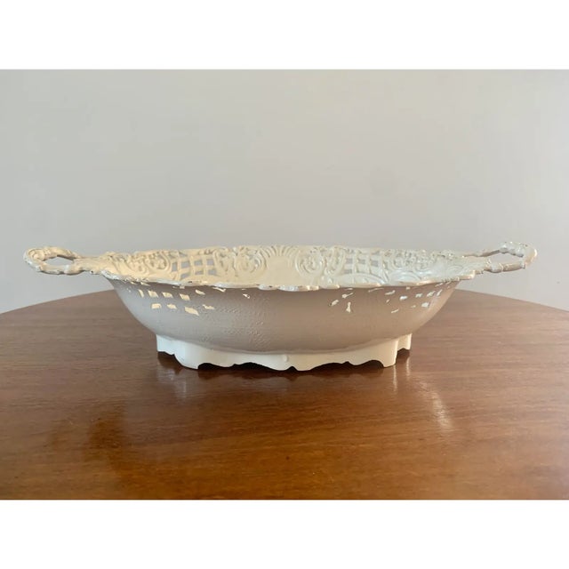 French Country Reticulated Cast Iron Cachepot in White For Sale In South Bend - Image 6 of 8