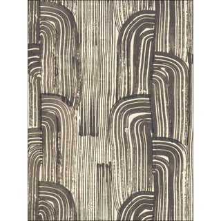 Groundworks Crescent Wallpaper in Ebony/Cream For Sale
