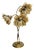 Vintage Brass Floral Table Lamp with Three Lotus Flowers, 1960s For Sale