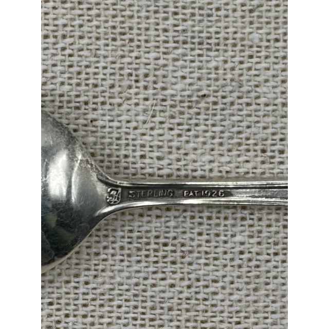 Art Deco 1920s Art Deco Sterling Monogrammed 4 Inch Spoons by Towle Silversmiths - Set of 8 For Sale - Image 3 of 6