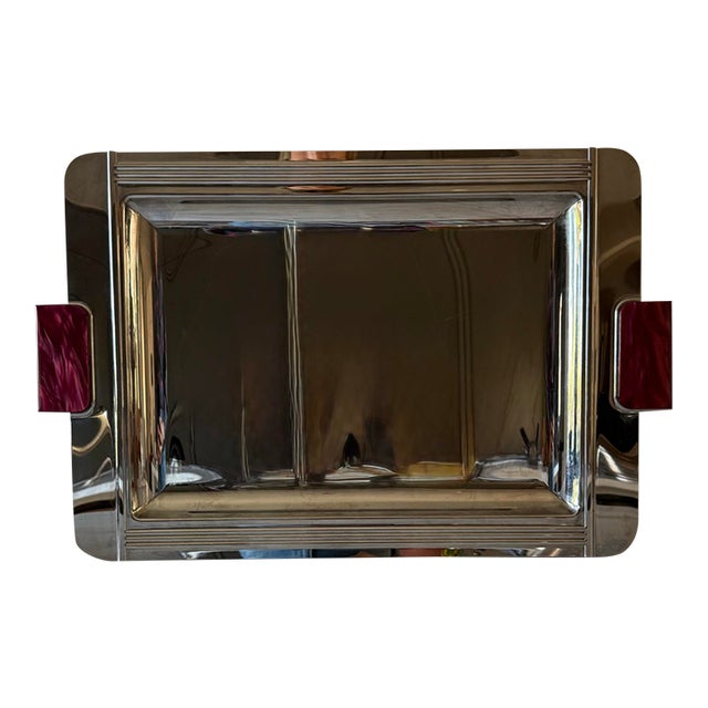 Vintage French Art Deco Serving Tray by Jean Couzon For Sale