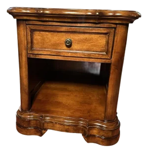 Vintage French Provincial Style Solid Wood Nightstand / End Table