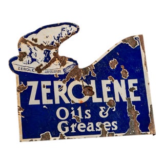 Antique Zerolene DSP Flange Sign For Sale