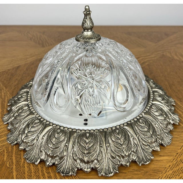 Vintage Ceiling Lamp in Brass and Glass For Sale - Image 13 of 13