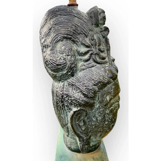 2000 - 2009 James Mont Ceramic Tara Buddha Head Lamp, Circa 1950 For Sale - Image 5 of 18