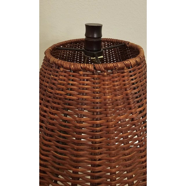 1980s Vintage Rattan Table Lamp For Sale - Image 5 of 10