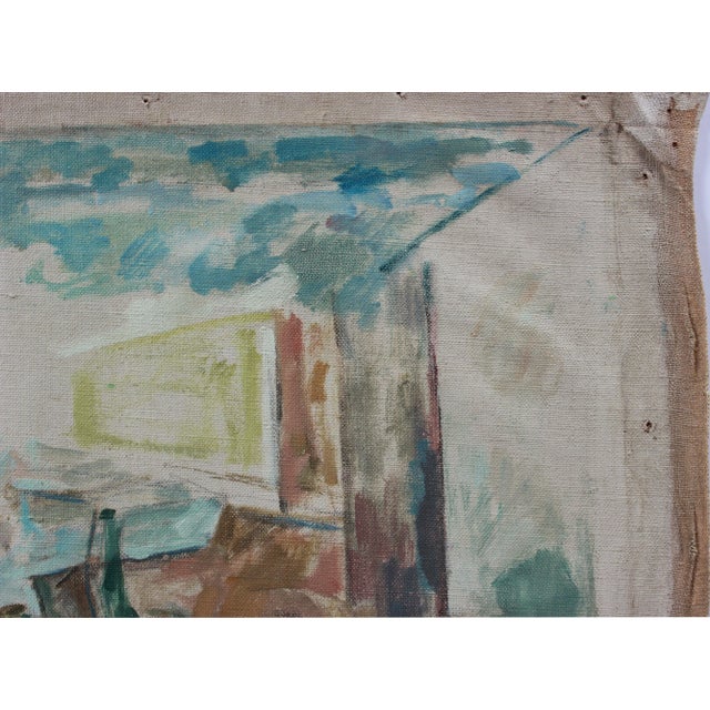 Abstract Muted Abstracted People Scene 1967 Oil For Sale - Image 3 of 4