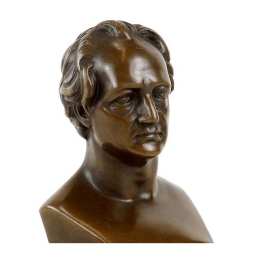 19th Century Bronze Bust of Johann Wolfgang von Goethe on Marble Base For Sale - Image 5 of 7
