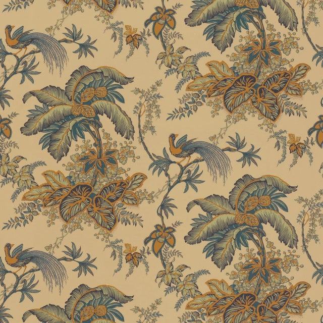 Contemporary Schumacher Coconut Grove Wallpaper in Pecan - Sample For Sale - Image 3 of 3