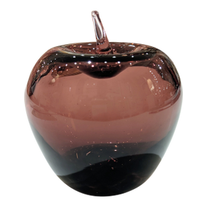 Purple Art Glass Apple Paperweight, 1970s