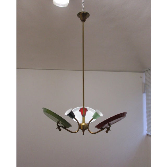 Mid-Century 3-Light Chandelier, Italy, 1950s For Sale - Image 4 of 10