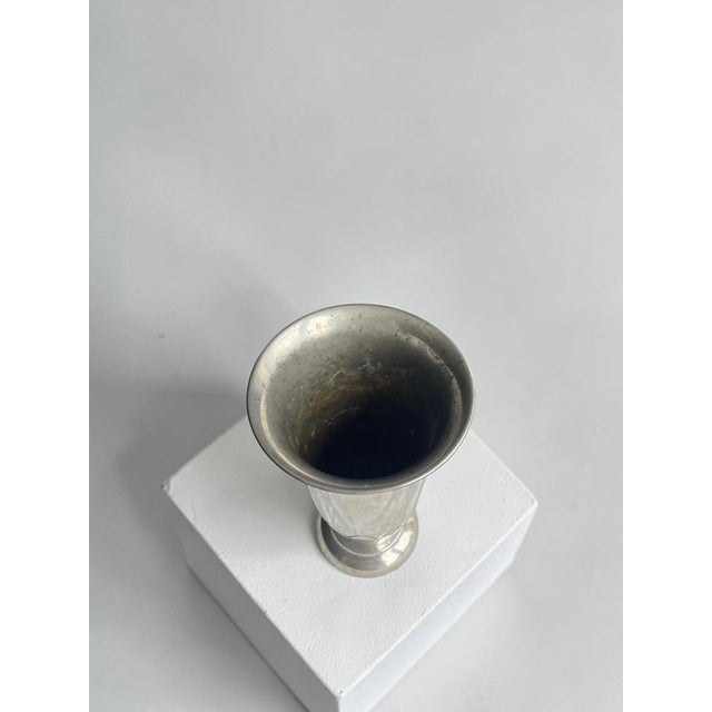 Silver Swedish Art Deco Pewter Vase by C.G. Hallberg, 1929 For Sale - Image 8 of 11