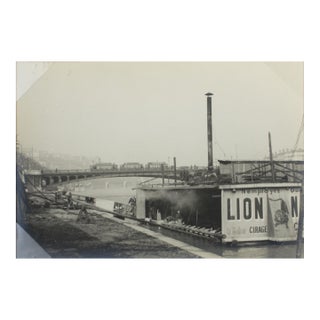 The Rhone River in Lyon, France, Silver Gelatin Black and White Photography, 1927 For Sale