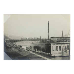 The Rhone River in Lyon, France, Silver Gelatin Black and White Photography, 1927