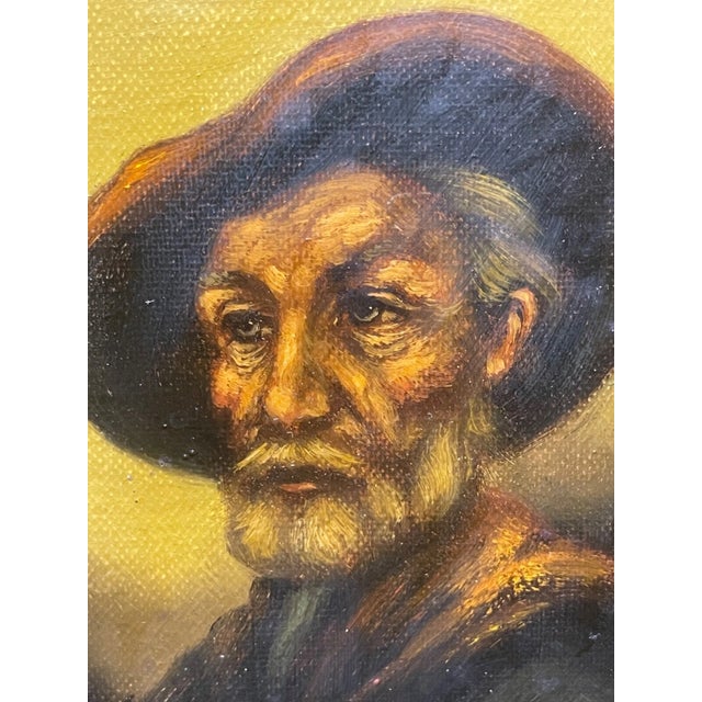 1980s Vintage Original Raymond Realism Elder Bearded Man Oil Painting Portrait Framed For Sale - Image 5 of 11