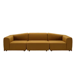 Mustard Saler Sofa 3-Seater by Santiago Sevillano for Emko, Set of 3