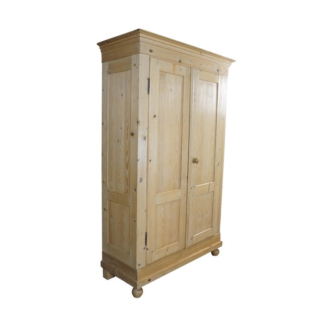 Victorian Antique European Farmhouse Pine Knockdown Armoire Linen Press Larder Cupboard For Sale - Image 3 of 18