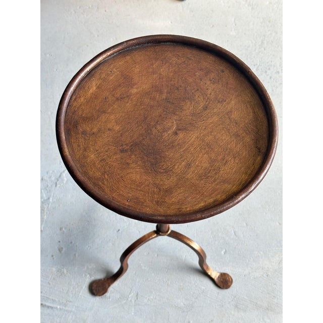 Small Dark Gilt Metal Drinks Table With Curved Legs For Sale - Image 9 of 12