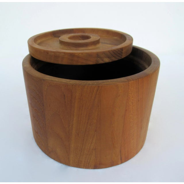 Mid-Century Modern Vintage Mid-Century Modern Jens Quistgaard(Designer) Danish Teak Ice Bucket, for Dansk International(Mfr.) For Sale - Image 3 of 13