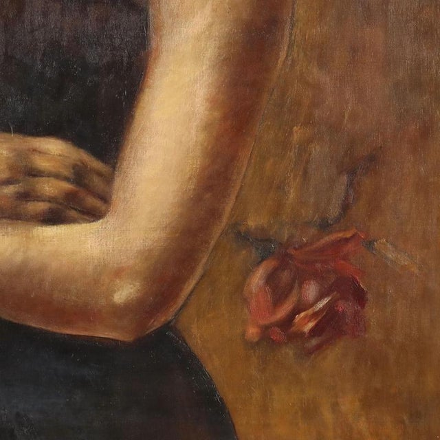 Textile Luigi Conconi, Portrait Composition, Oil Painting on Canvas, Framed For Sale - Image 7 of 12