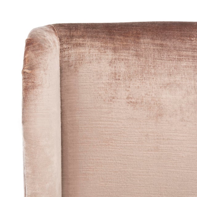 20''H Velvet Dining Chair, Dark Champagne & Cherry Mahogany For Sale In New York - Image 6 of 11