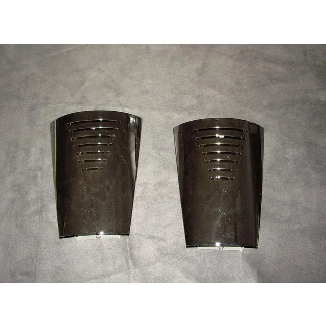 Silver Chrome Wall Lamps, 1970s, Set of 2 For Sale - Image 8 of 10
