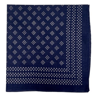 1980s Indigo-Colored Polka-Dot Cotton Bandana For Sale