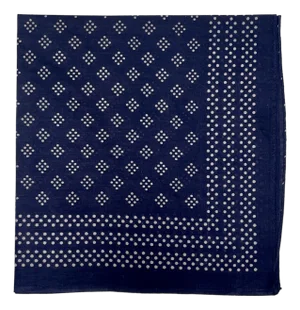 1980s Indigo-Colored Polka-Dot Cotton Bandana -